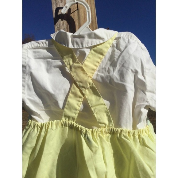 Vintage sweet talk baby girl romper size 18 mo month yellow white button overall - Picture 7 of 11
